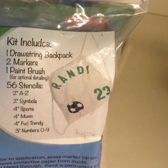 Glass Chalk Original Drawstring Backpack Style Your Own 14" X 15" Pink Color NWT - Picture 3 of 7